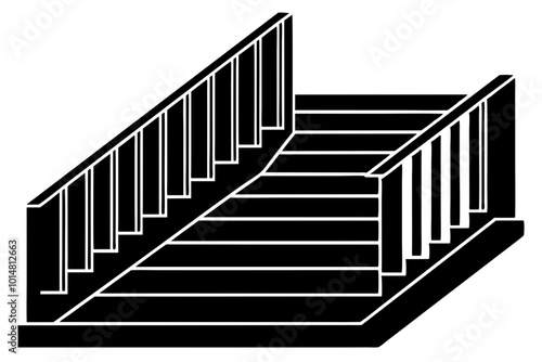  stairs or stairwell up silhouette vector illustration