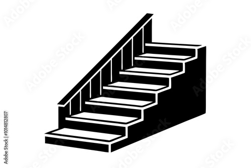  stairs or stairwell up silhouette vector illustration