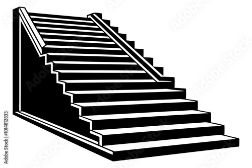  stairs or stairwell up silhouette vector illustration