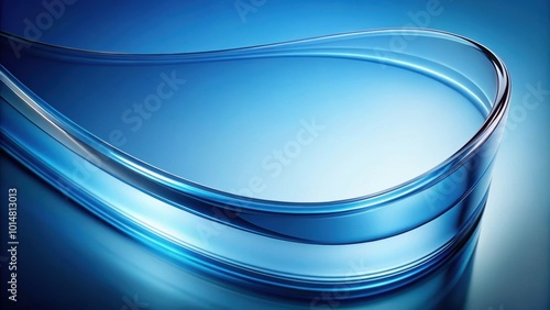 Blue abstract curved glass background, rendering , blue, abstract, curved, glass, background,rendering, design, modern