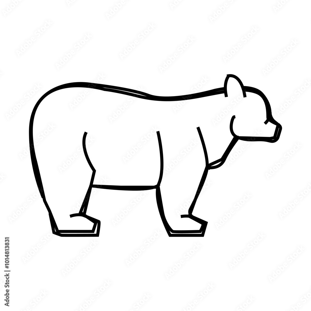bear animal line icon vector. bear animal sign. isolated symbol illustration bear animal line icon vector. bear animal sign. isolated symbol illustration