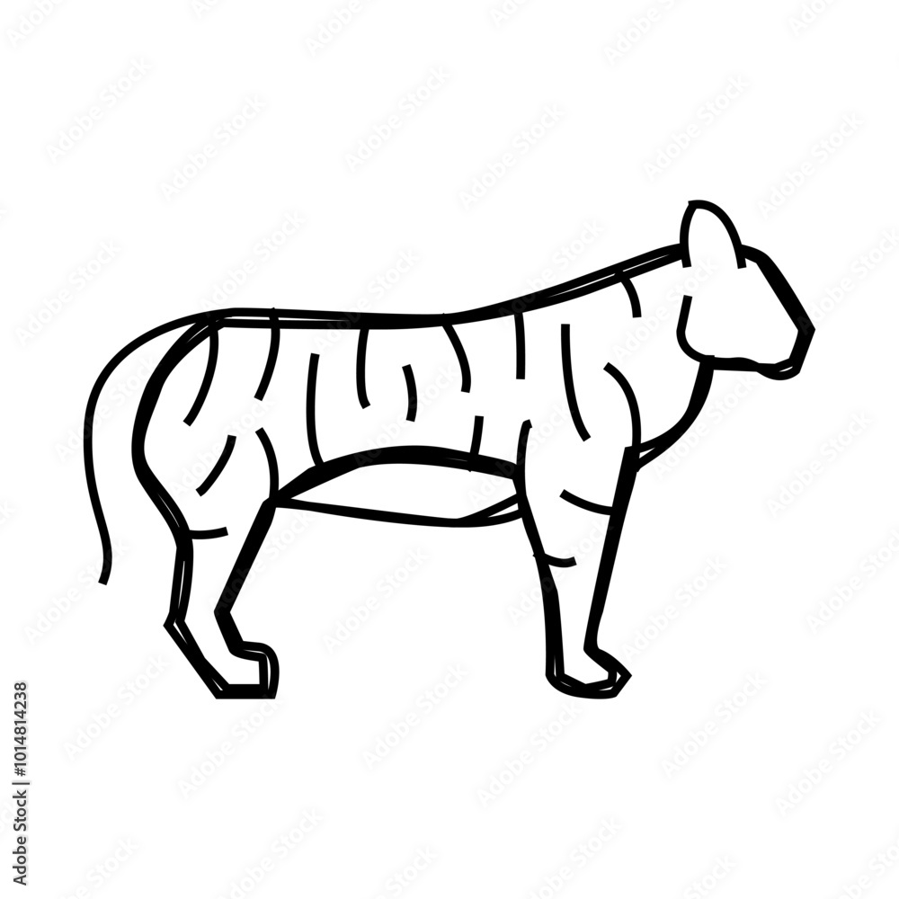 Fototapeta premium tiger animal line icon vector. tiger animal sign. isolated symbol illustration