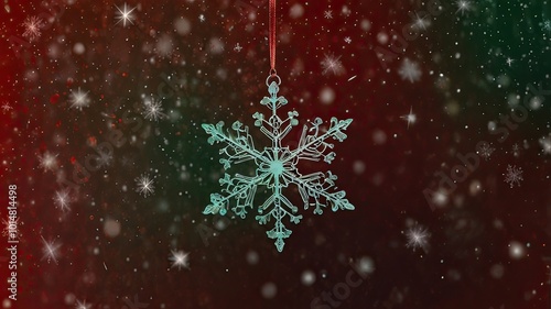 Winter Snow Snowflake Illustration Texture red green background