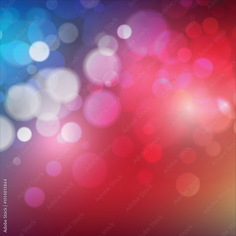 Vector bright bokeh background. Gradient from blue to red, beautiful color transition. Vector bright bokeh background. Gradient from blue to red, beautiful color transition.