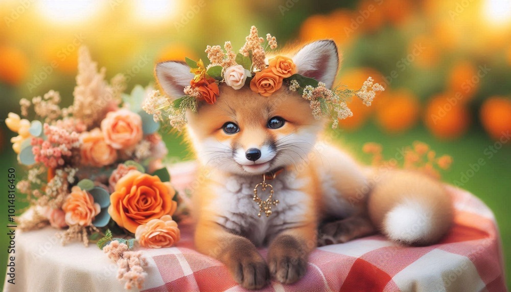 Naklejka premium niedliches Fuchsbaby