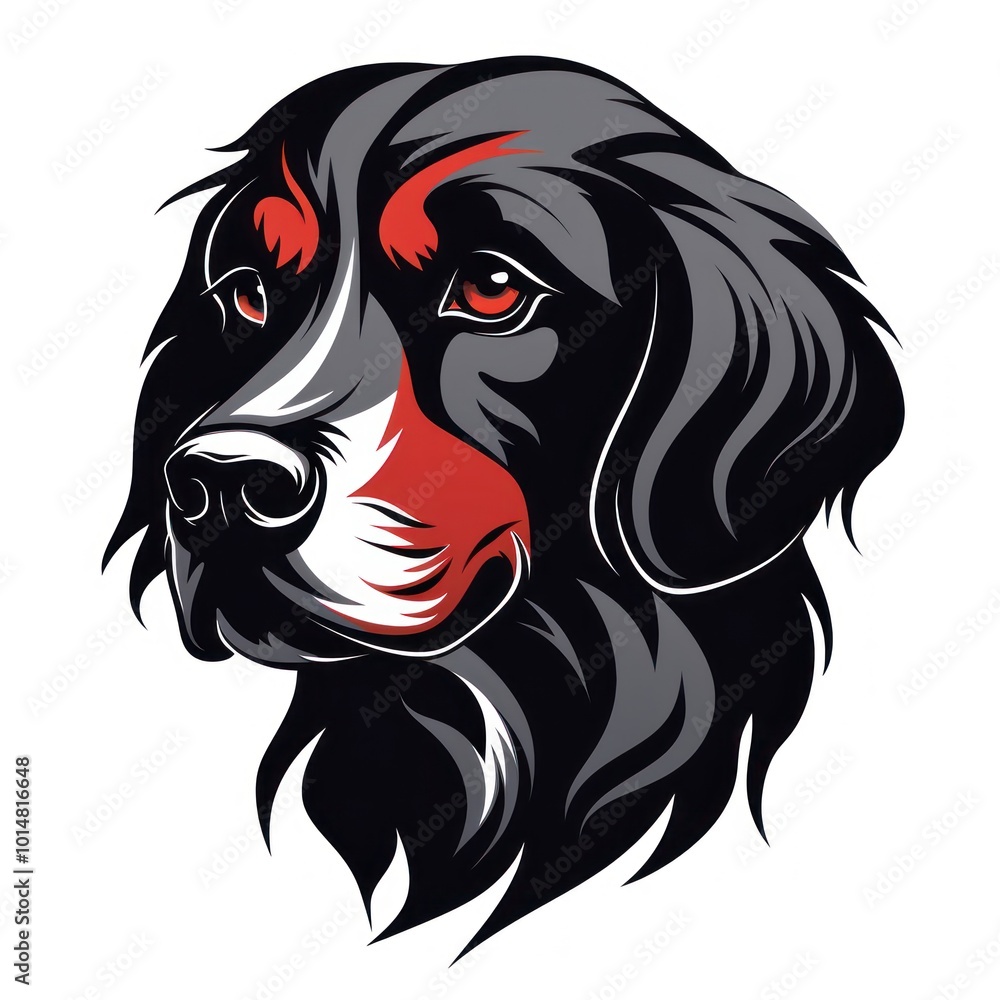 Dog on White Background. Black and Red colors Dog on White Background. Black and Red colors