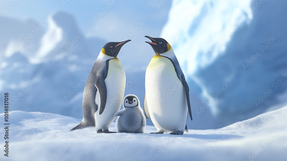 Fototapeta premium A pair of emperor penguins, male and female