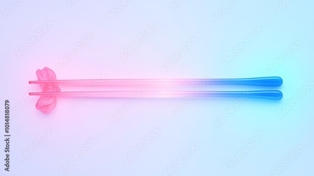 Gradient Chopsticks on Pastel Background Gradient Chopsticks on Pastel Background