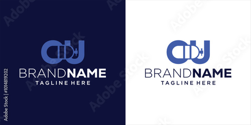 Creative OU Letter Logo Design with Diving Tube, Design Inspiration, Illustration, Vector