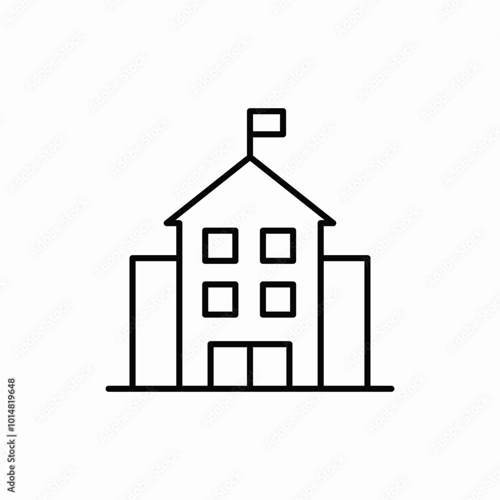 school building icon sign vector school building icon sign vector