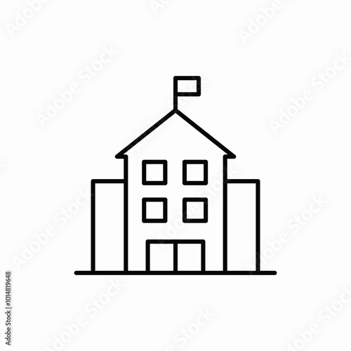 school building icon sign vector