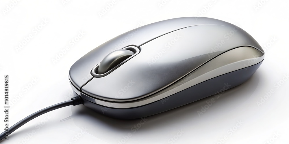Aerial View of a Computer Mouse Isolated on White Background for Tech Accessories Showcase Aerial View of a Computer Mouse Isolated on White Background for Tech Accessories Showcase