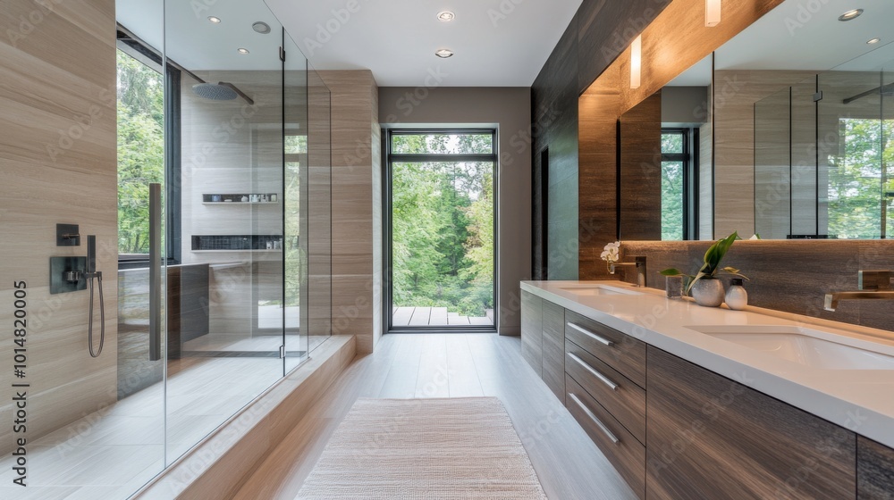 Modern Bathroom Design with Natural Light and Greenery Modern Bathroom Design with Natural Light and Greenery
