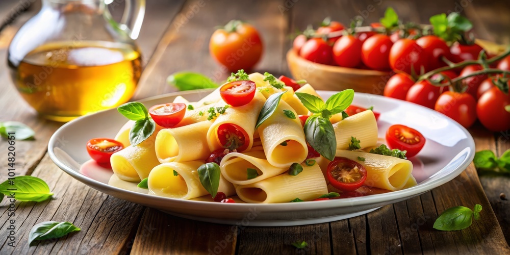 Authentic Italian Paccheri Pasta with Fresh Ingredients and Sauces for Culinary Delight Authentic Italian Paccheri Pasta with Fresh Ingredients and Sauces for Culinary Delight
