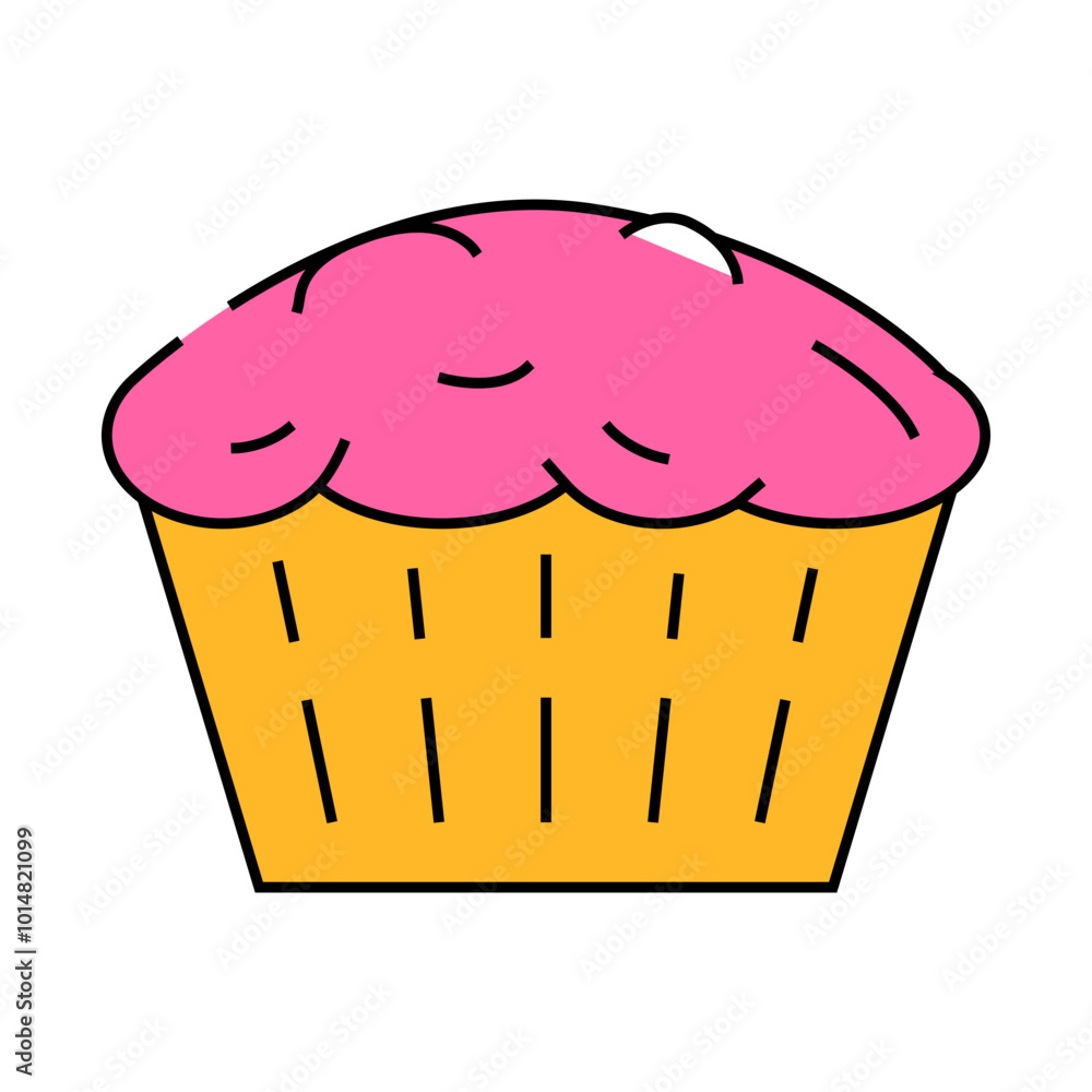 muffin bakery dessert line icon vector. muffin bakery dessert sign. isolated symbol illustration muffin bakery dessert line icon vector. muffin bakery dessert sign. isolated symbol illustration