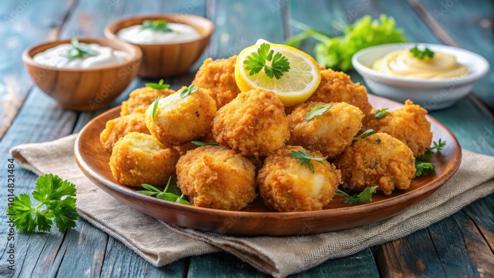 Crispy and golden fish fritters, perfect for a seafood appetizer, seafood, appetizer, fish, fritters, crispy, golden, fried, savory Crispy and golden fish fritters, perfect for a seafood appetizer, seafood, appetizer, fish, fritters, crispy, golden, fried, savory