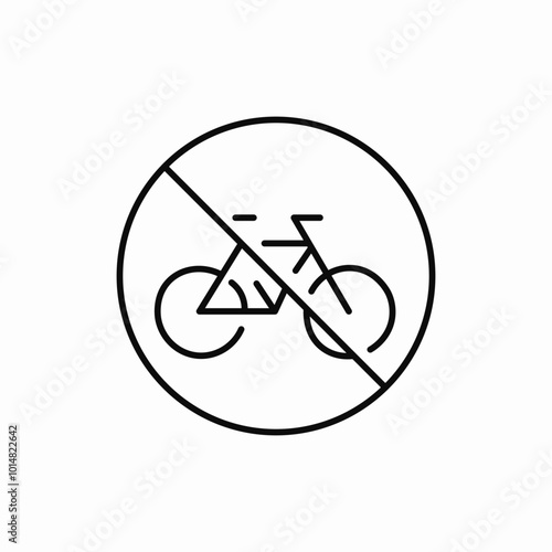 prohibited bike icon sign vector