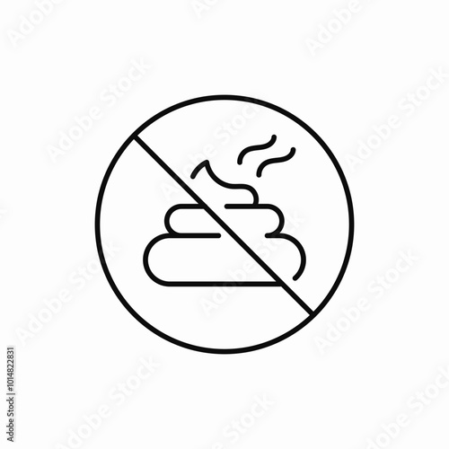 prohibited poop icon sign vector