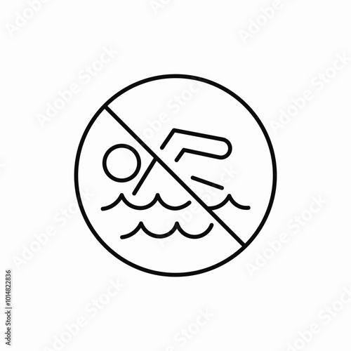 prohibited swim icon sign vector