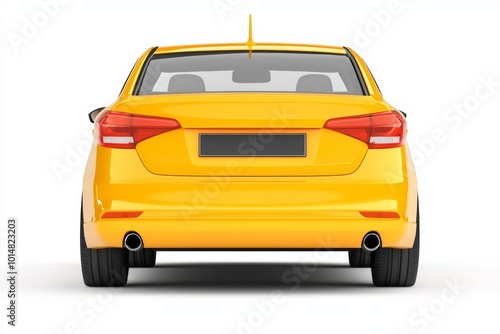 Design a stylish rear view yellow vehicle