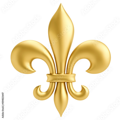 Wallpaper Mural Gold metallic fleur-de-lis symbol isolated on transparent background Torontodigital.ca