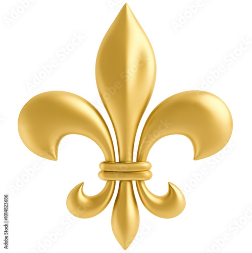 Wallpaper Mural Gold metallic fleur-de-lis symbol isolated on transparent background Torontodigital.ca