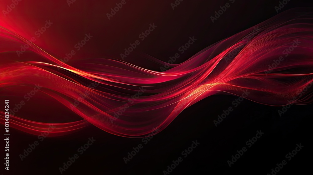 Fototapeta premium Abstract dark red background with glowing light streaks modern, elegant, and dynamic visual effect. 