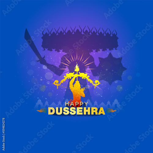 Vector illustration of Happy Dussehra Greeting Card Design for the Festival of India.