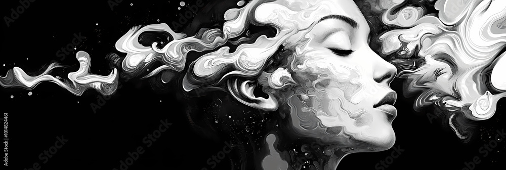 Fototapeta premium Minimalist Abstract Water and Sky Design – Peaceful and Atmospheric Wallpaper