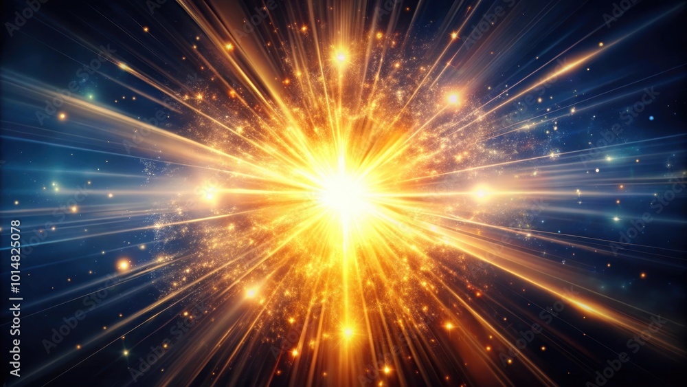 Obraz premium Explosion of light in dark sky , burst, bright, glowing, radiant, energy, powerful, vibrant, fireworks, illuminating