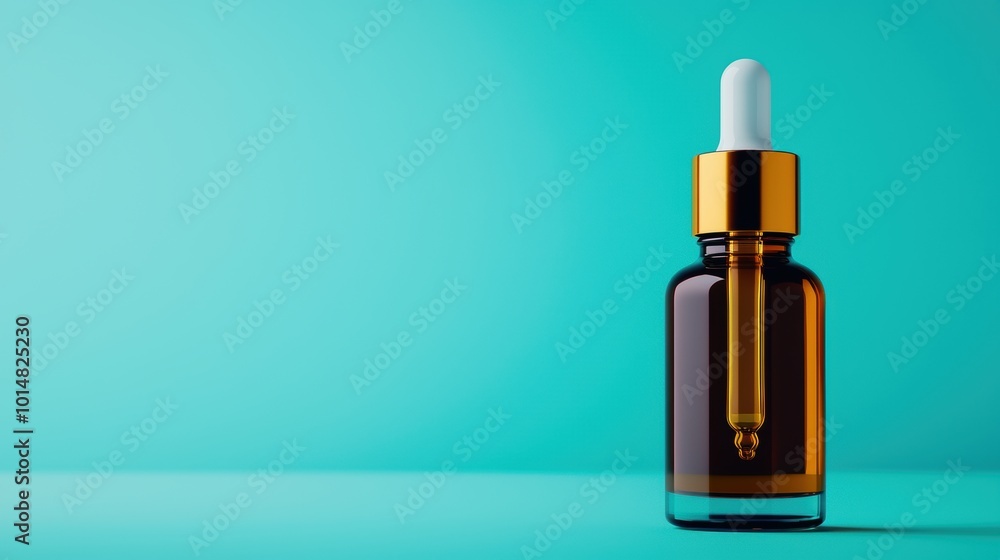 Modern Serum Dropper Bottle on Colorful Background Modern Serum Dropper Bottle on Colorful Background