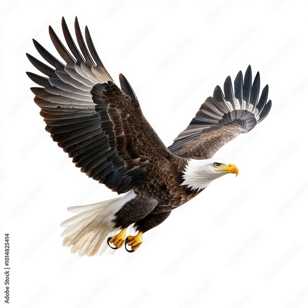 Zoom in on a majestic eagle in flight Zoom in on a majestic eagle in flight
