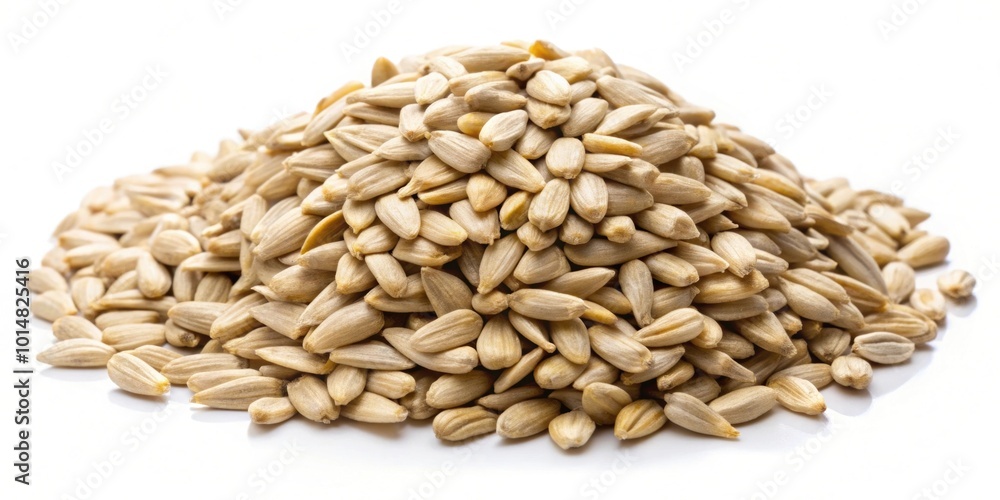 Raw organic sunflower kernels isolated on white background, healthy, ingredient, snack, vegan, natural, organic, nutrition Raw organic sunflower kernels isolated on white background, healthy, ingredient, snack, vegan, natural, organic, nutrition