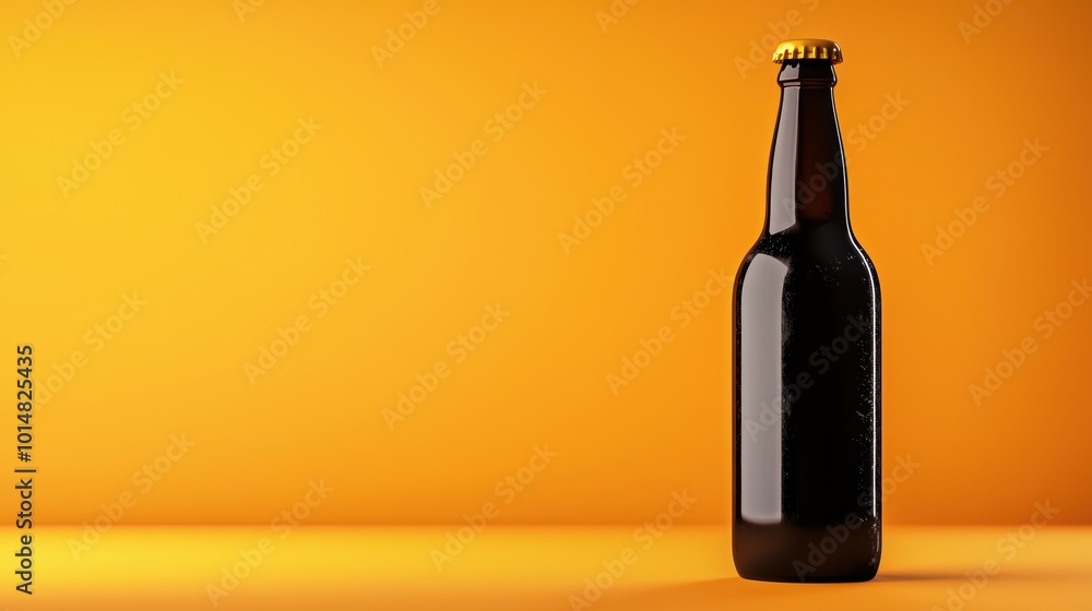 Realistic Bottle Mockup on Vibrant Background Realistic Bottle Mockup on Vibrant Background