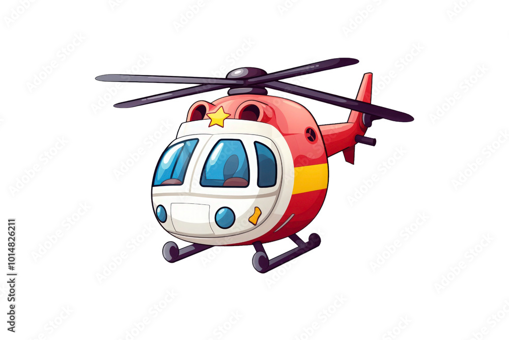 Helicopter with friendly expression, suitable for children's books, travel brochures, or aviation themed designs. Cute and whimsical. Generative AI Helicopter with friendly expression, suitable for children's books, travel brochures, or aviation themed designs. Cute and whimsical. Generative AI