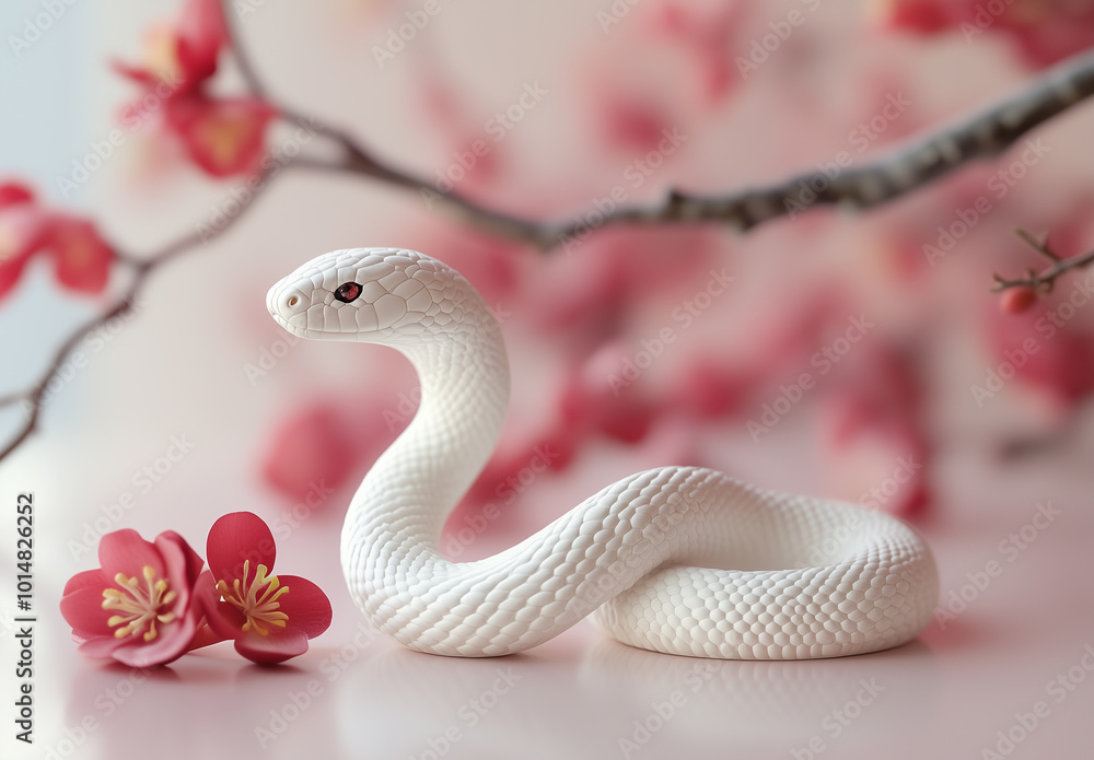 Fototapeta premium 年賀状素材 巳年 へび