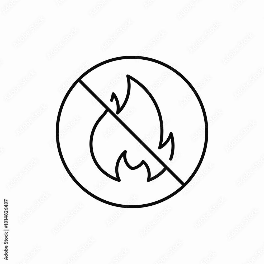 prohibited flame icon sign vector prohibited flame icon sign vector