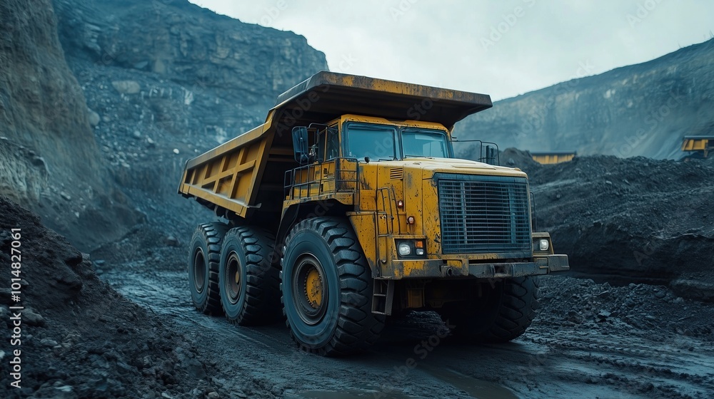 Mining truck in a coal mine Mining truck in a coal mine