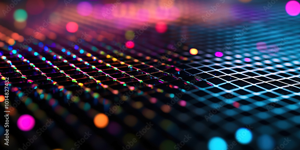 A colorful, abstract pattern of dots and lines A colorful, abstract pattern of dots and lines