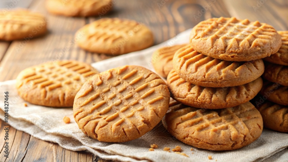Closeup of delicious peanut butter cookies, peanut butter, cookies, closeup, baked goods, homemade, sweet, dessert Closeup of delicious peanut butter cookies, peanut butter, cookies, closeup, baked goods, homemade, sweet, dessert