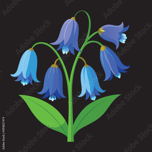 How To make a bluebell flowers Vector 3D Image