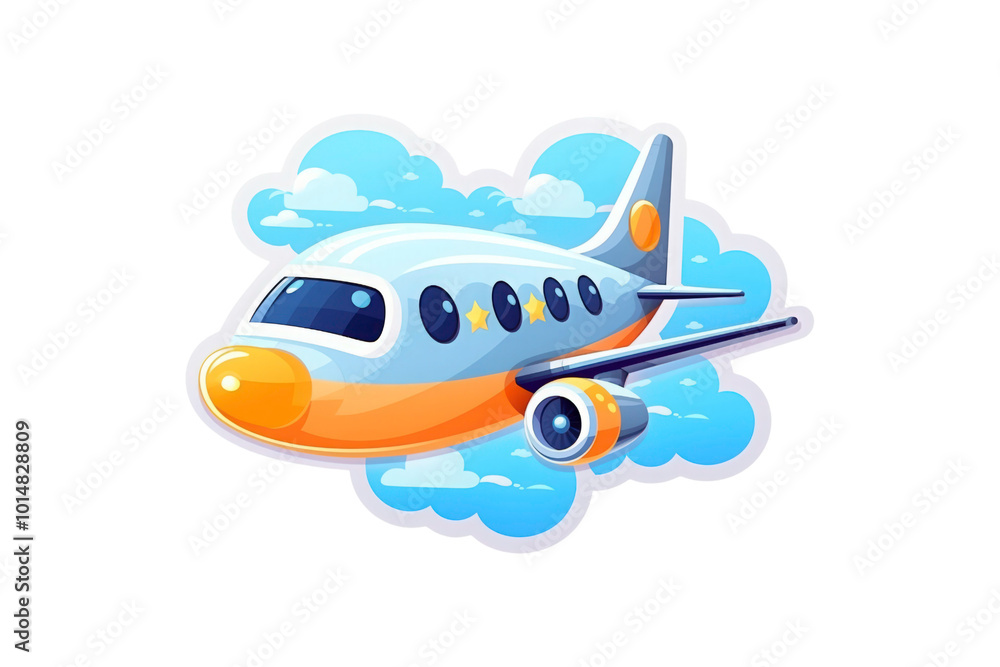 Naklejka premium The aircraft features two propellers, making it ideal for aviation, travel, adventure, and transportation concepts. Generative AI