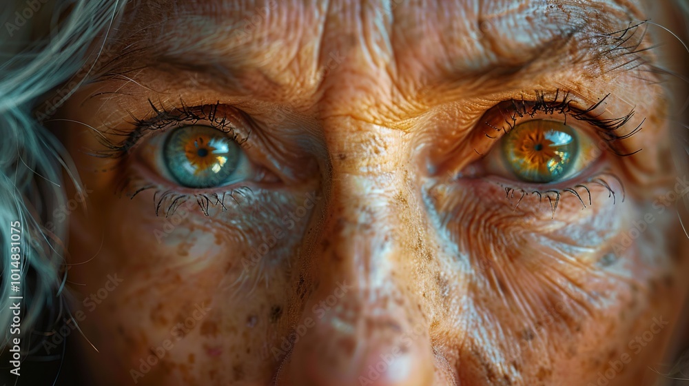 Close-Up Portrait of an Elderly Woman's Eyes Close-Up Portrait of an Elderly Woman's Eyes