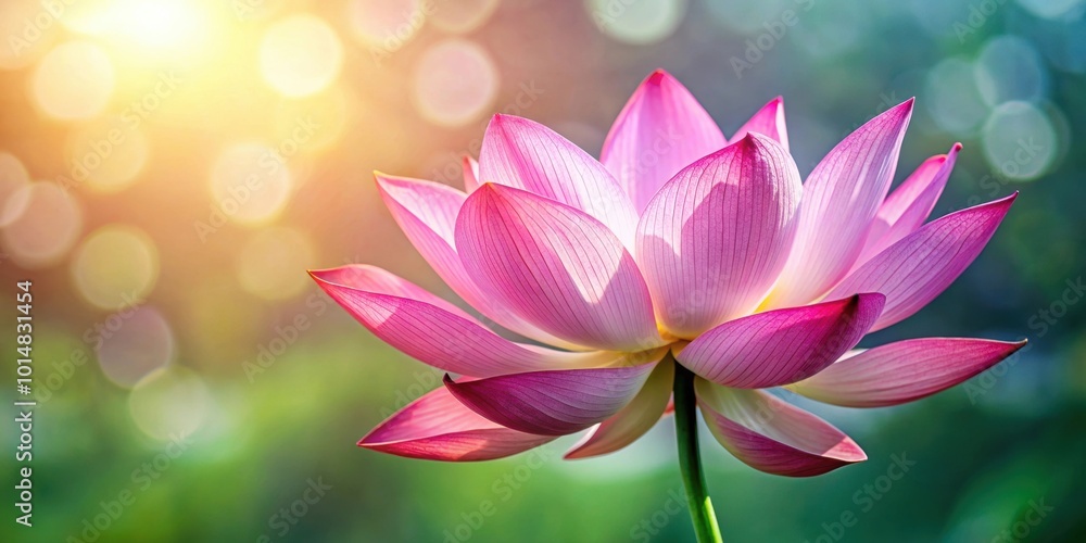 Closeup of a beautiful pink lotus flower in full bloom against a light background, Lotus, Flower, Pink, Bloom, Petals Closeup of a beautiful pink lotus flower in full bloom against a light background, Lotus, Flower, Pink, Bloom, Petals