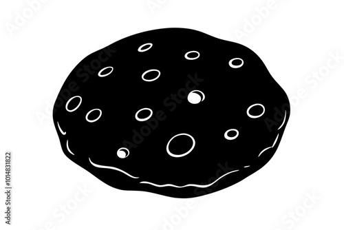 Cookie black icon vector, Cookies biscuit vector symbol