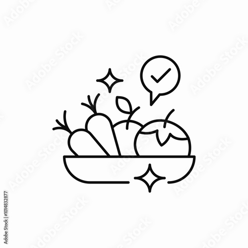 healty bowl check icon sign vector