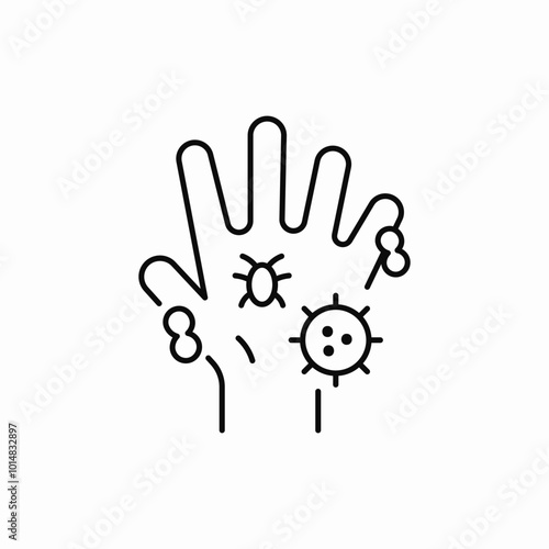 hand bacteria virus icon sign vector