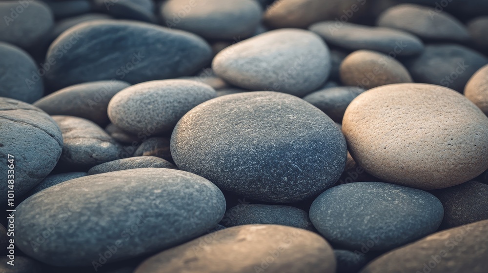 A close-up view of smooth, rounded stones in various shades, creating a natural and serene texture. A close-up view of smooth, rounded stones in various shades, creating a natural and serene texture.