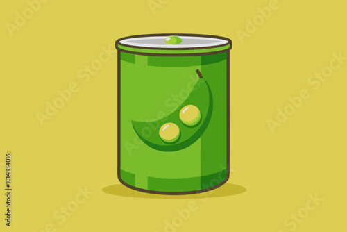 Green Peas Food Can Vector stock vector illustration