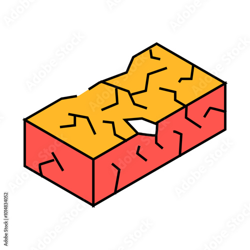 defective brick line icon vector. defective brick sign. isolated symbol illustration